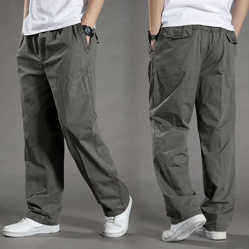 Calças de carga masculinas verão primavera algodão trabalho wear novo em tamanho grande 6xl casual escalada joggers sweatpants hombre outono