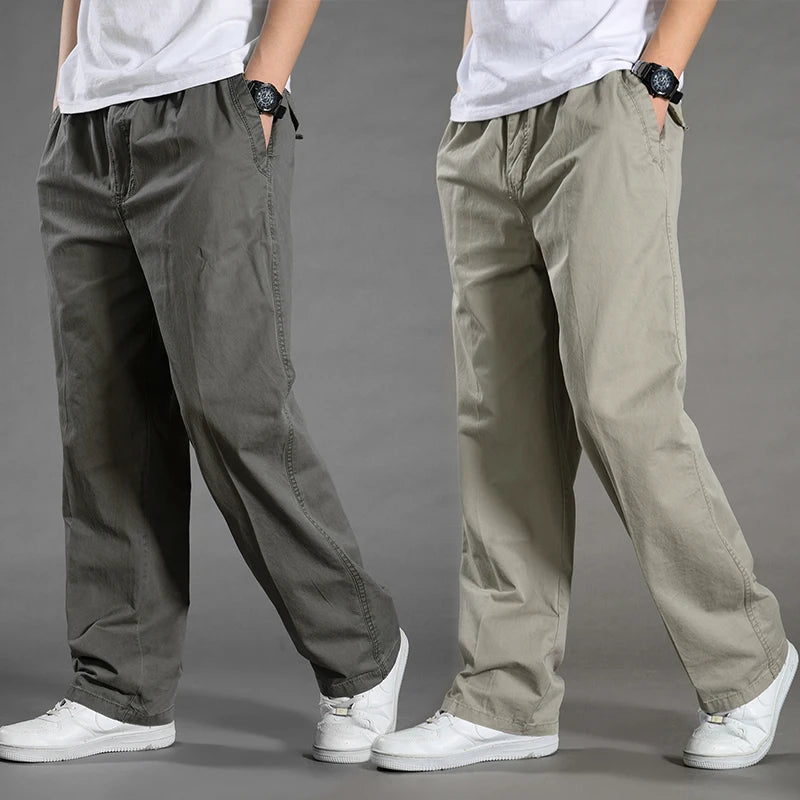 Calças de carga masculinas verão primavera algodão trabalho wear novo em tamanho grande 6xl casual escalada joggers sweatpants hombre outono