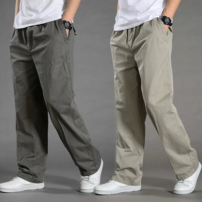 Calças de carga masculinas verão primavera algodão trabalho wear novo em tamanho grande 6xl casual escalada joggers sweatpants hombre outono