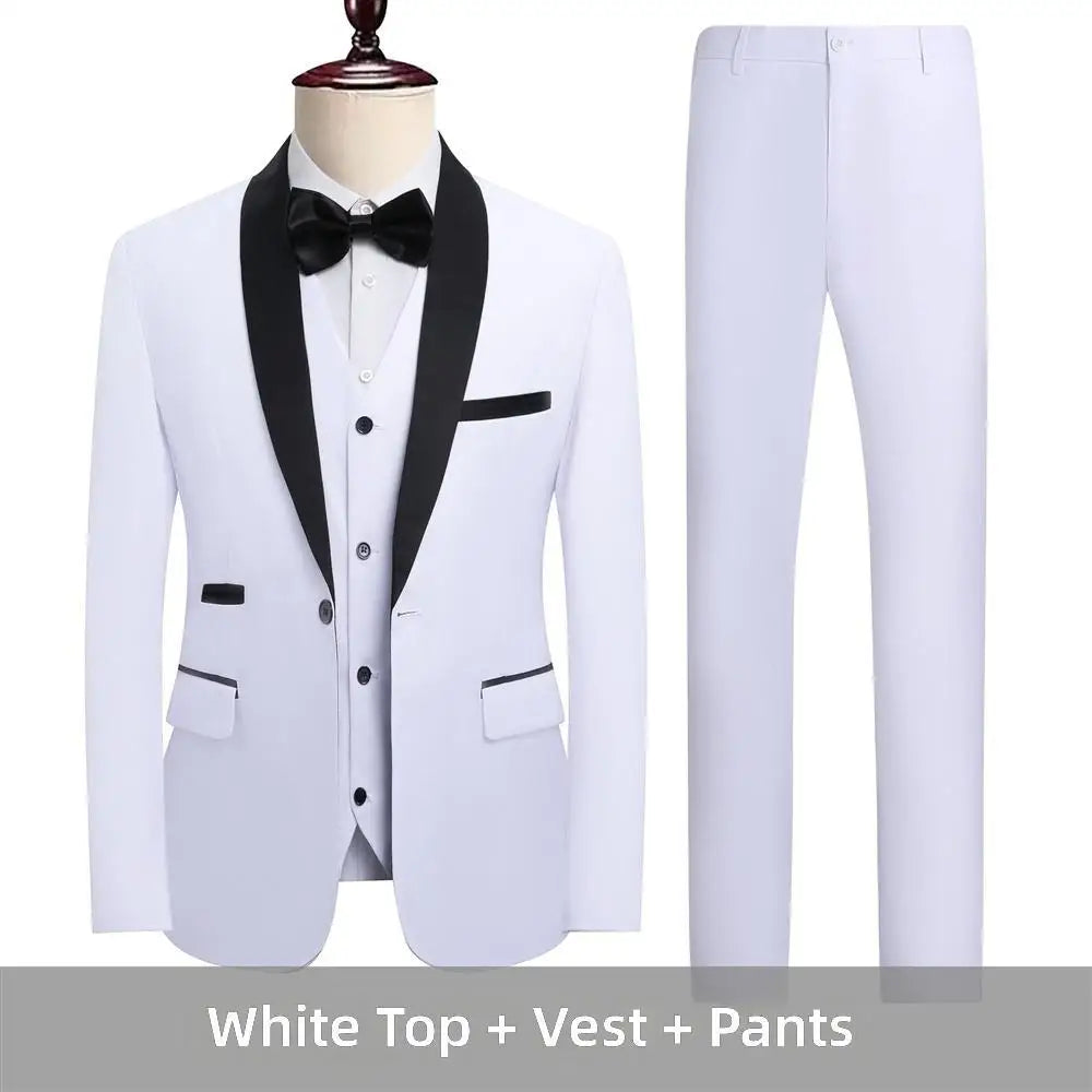 Shengqiu Aristocratic 2025 Summer Wedding Suit Groom High-end Business Casual Men's Slim-fit Three-piece