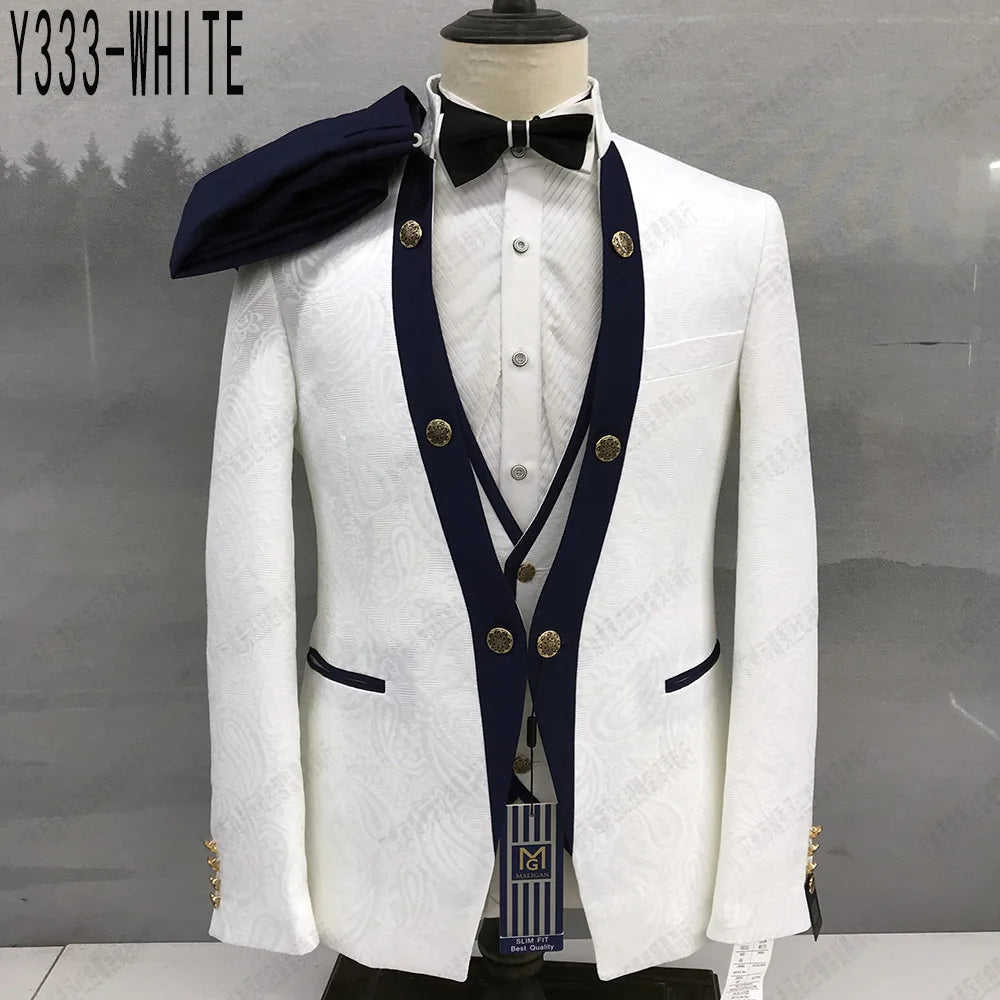 XS-4XL Men's Small Suit Three Piece Casual Wedding Banquet Bridesman and Groom Business Men's Suit