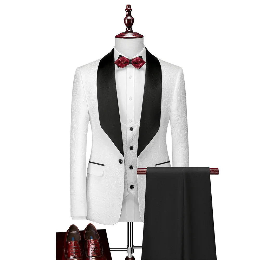 XS-4XL Men's Small Suit Three Piece Casual Wedding Banquet Bridesman and Groom Business Men's Suit