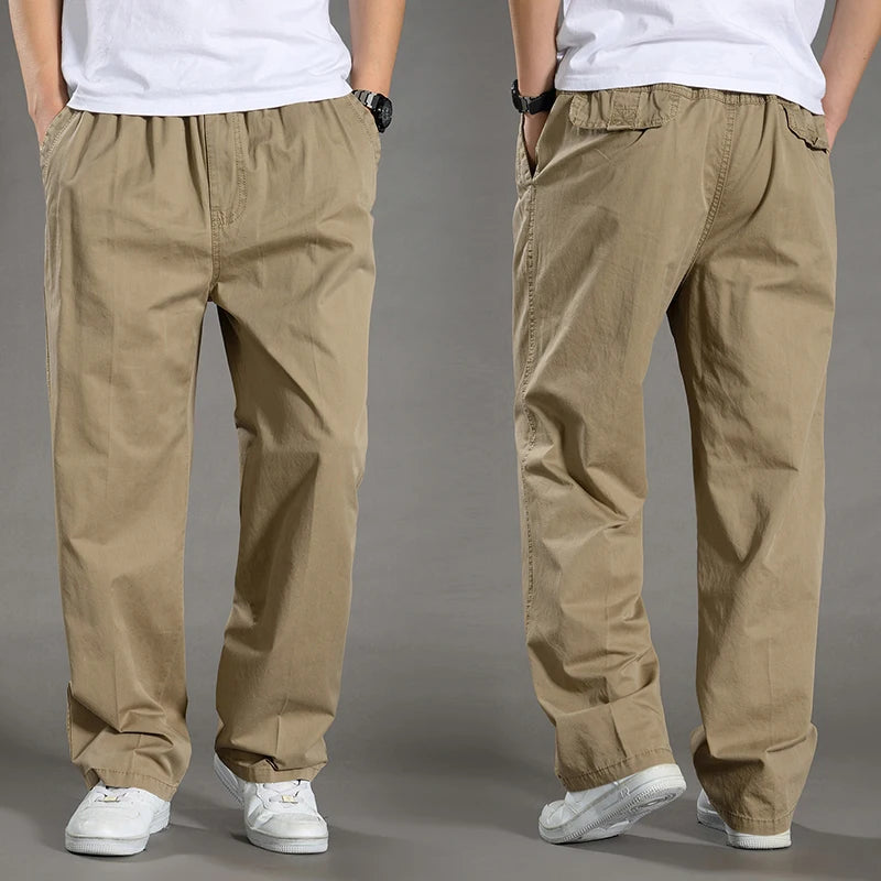 Calças de carga masculinas verão primavera algodão trabalho wear novo em tamanho grande 6xl casual escalada joggers sweatpants hombre outono