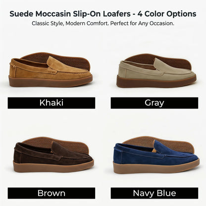Mocassins masculinos de couro feitos à mão, calçados estilo business casual