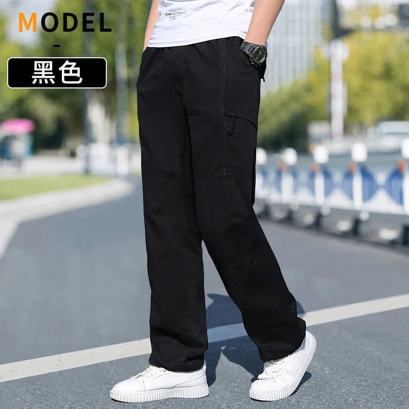 Calças de carga masculinas verão primavera algodão trabalho wear novo em tamanho grande 6xl casual escalada joggers sweatpants hombre outono