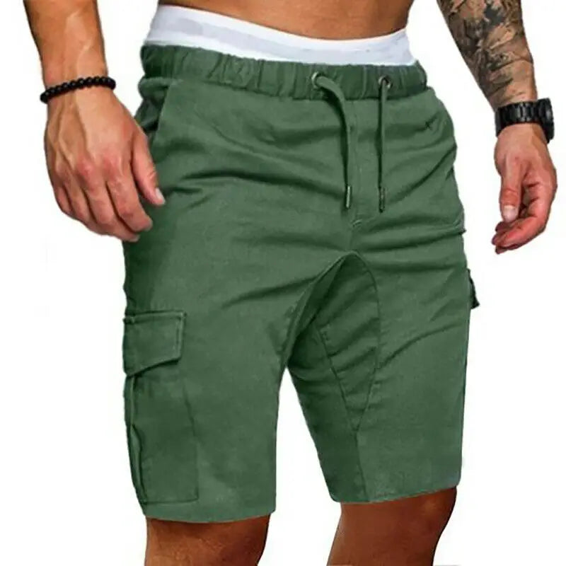 Calções casuais dos homens verão carga shorts ginásio esporte correndo treino calças de carga jogger cordão sólido jogging shorts