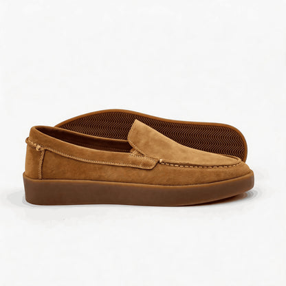 Mocassins masculinos de couro feitos à mão, calçados estilo business casual