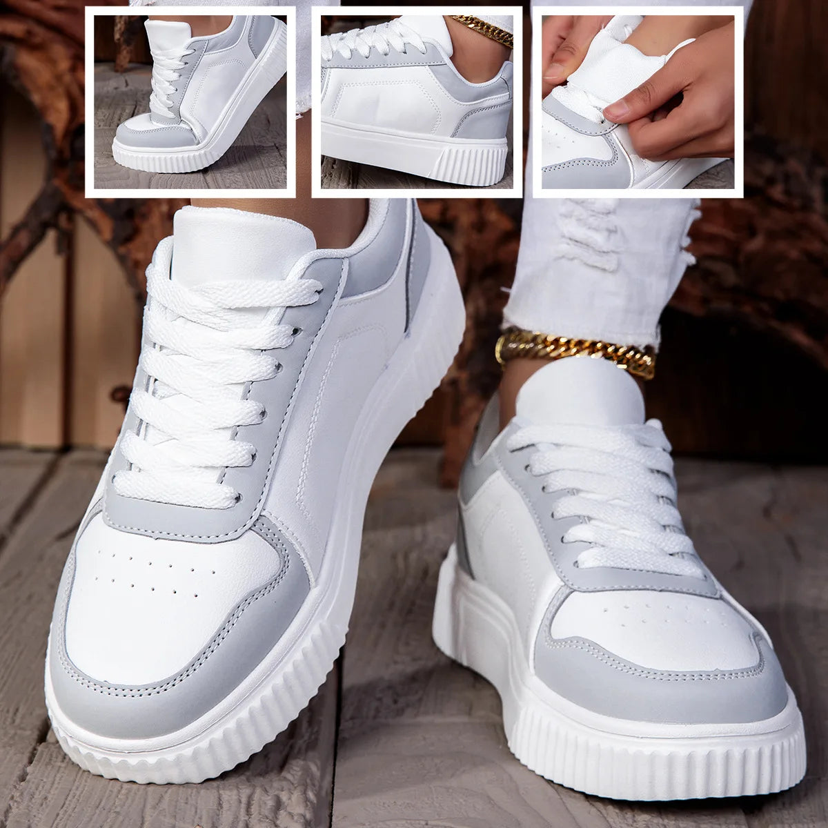 Women Shoes Man Casual Vulcanize Shoe Lace up Women's Flats Sneakers Non Slip Lightweight Comfortable Unisex Sports Outdoor Shoe