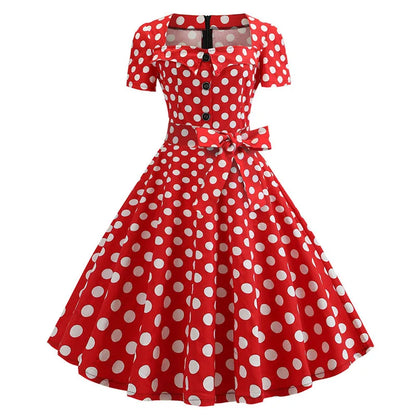 Mulheres gola quadrada elegante vintage vestido de verão manga curta midi vestido robe femme casual escritório vestido de festa