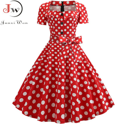 Mulheres gola quadrada elegante vintage vestido de verão manga curta midi vestido robe femme casual escritório vestido de festa