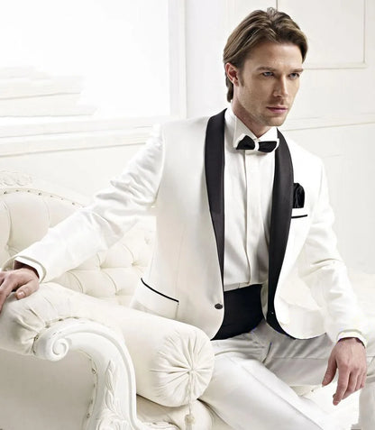 Italian Blazer Sets Luxury Beige Men Suits Classic Style 2 Pieces Business Men Office Wear Suits Sets Casual Party Tuxedos