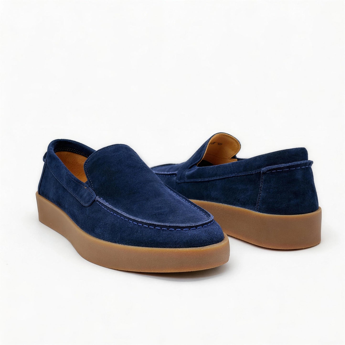 Mocassins masculinos de couro feitos à mão, calçados estilo business casual