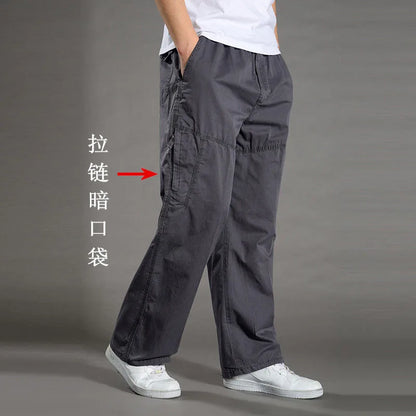 Calças de carga masculinas verão primavera algodão trabalho wear novo em tamanho grande 6xl casual escalada joggers sweatpants hombre outono