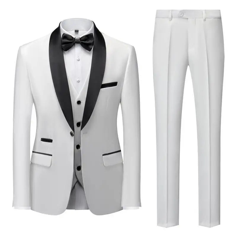 XS-4XL Men's Small Suit Three Piece Casual Wedding Banquet Bridesman and Groom Business Men's Suit