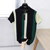 Oem Custom Logo Summer Summer Business Striped Ice Silk Half-zip Men Slim Fit Turn-down Collar Polo Shirts