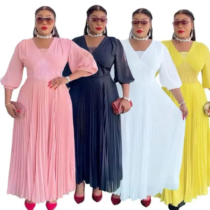 Vestido longo de festa elegante e ajustado para mulheres, em chiffon, com capa, mangas sino e detalhes em renda.