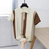 Oem Custom Logo Summer Summer Business Striped Ice Silk Half-zip Men Slim Fit Turn-down Collar Polo Shirts