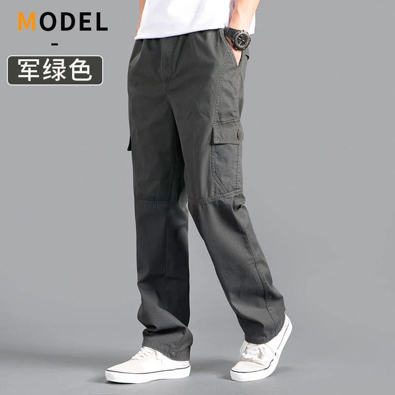 Calças de carga masculinas verão primavera algodão trabalho wear novo em tamanho grande 6xl casual escalada joggers sweatpants hombre outono