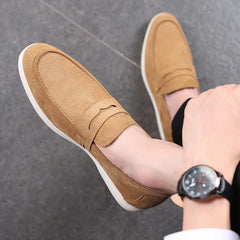 Mocassins casuais de luxo da moda para homens, estilo personalizado para caminhada, respiráveis, sem fecho, para todas as estações