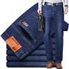 Calça Jeans Masculina Plus Size de Alta Elasticidade, Corte Reto e Largo, Cintura Média-Alta (Atacado)