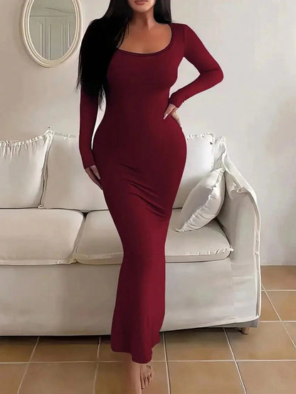 Novo vestido feminino sereia de corte reto para outono e inverno na Europa e nos Estados Unidos.