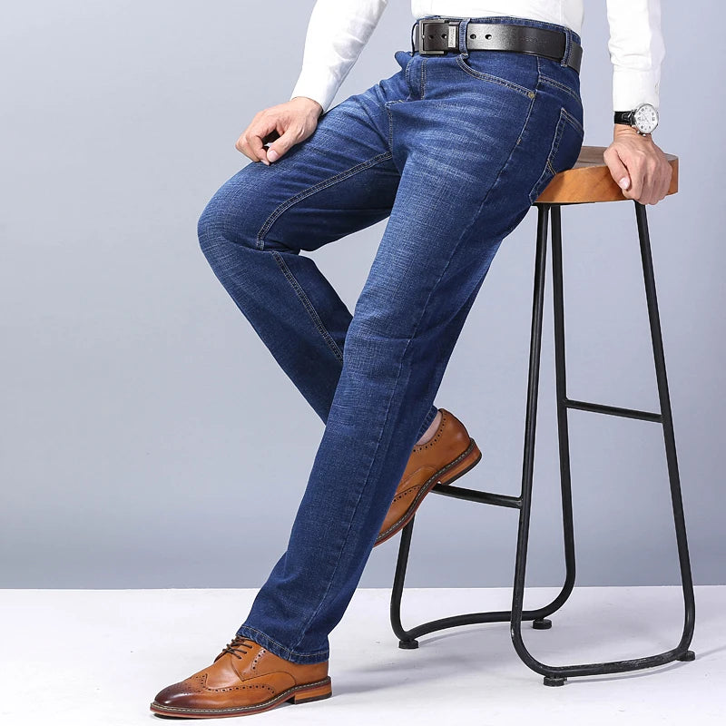 Calça Jeans Masculina Azul Casual Plus Size ANSKTN