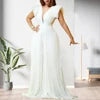 Macacão Feminino Plus Size de Verão, Elegante, Liso e com Decote em V