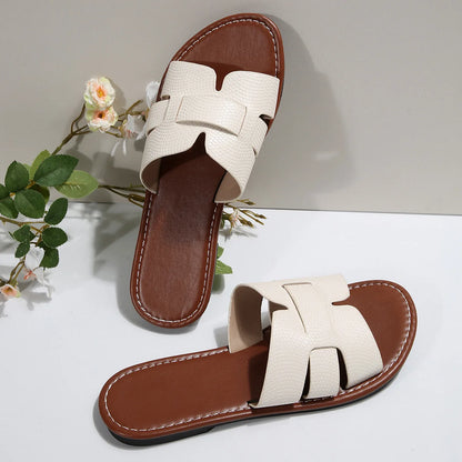 Chinelo de praia feminino grande, cor sólida, modelo clássico, com sola plana, lançamento verão 2026, novo design com sola de borracha, cabedal em EVA e forro em PU.