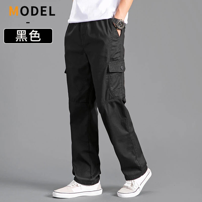 Calças de carga masculinas verão primavera algodão trabalho wear novo em tamanho grande 6xl casual escalada joggers sweatpants hombre outono