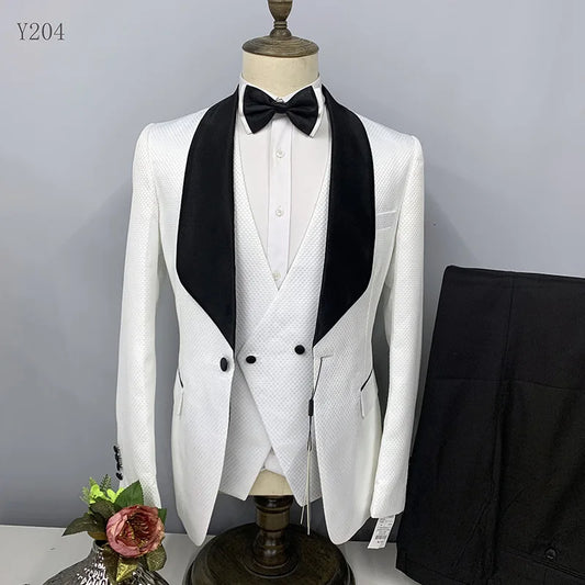 XS-4XL Men's Small Suit Three Piece Casual Wedding Banquet Bridesman and Groom Business Men's Suit