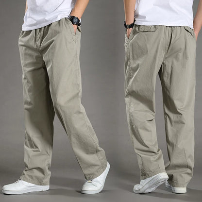 Calças de carga masculinas verão primavera algodão trabalho wear novo em tamanho grande 6xl casual escalada joggers sweatpants hombre outono