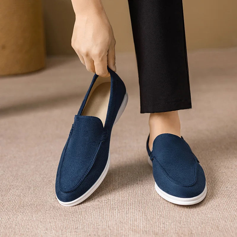 Mocassins Masculinos Estilo Beckham para Verão – Casual, Sem Cadarço (Slip-on), Confortáveis para Dirigir, Cabedal em Lona, Resistentes, Disponíveis em Tamanhos Grandes