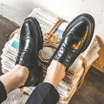Novidade: Sapato Masculino Social de Plataforma em PU – Estilo Executivo, Antiderrapante e Formal (Ideal para Casamentos)