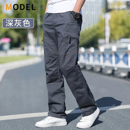 Calças de carga masculinas verão primavera algodão trabalho wear novo em tamanho grande 6xl casual escalada joggers sweatpants hombre outono