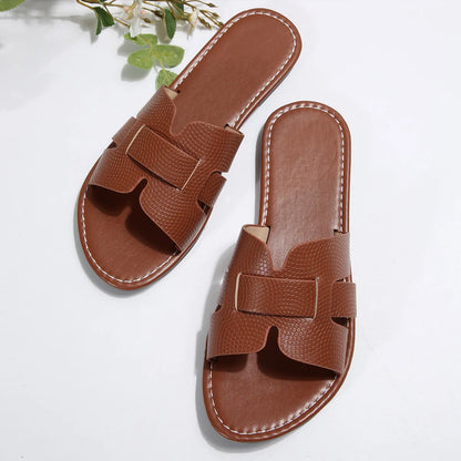 Chinelo de praia feminino grande, cor sólida, modelo clássico, com sola plana, lançamento verão 2026, novo design com sola de borracha, cabedal em EVA e forro em PU.