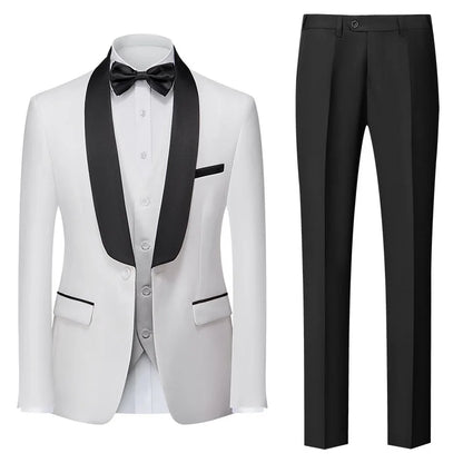 XS-4XL Men's Small Suit Three Piece Casual Wedding Banquet Bridesman and Groom Business Men's Suit