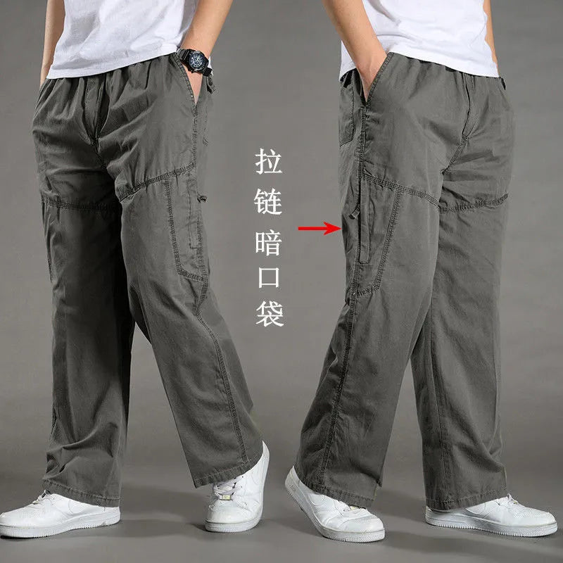 Calças de carga masculinas verão primavera algodão trabalho wear novo em tamanho grande 6xl casual escalada joggers sweatpants hombre outono