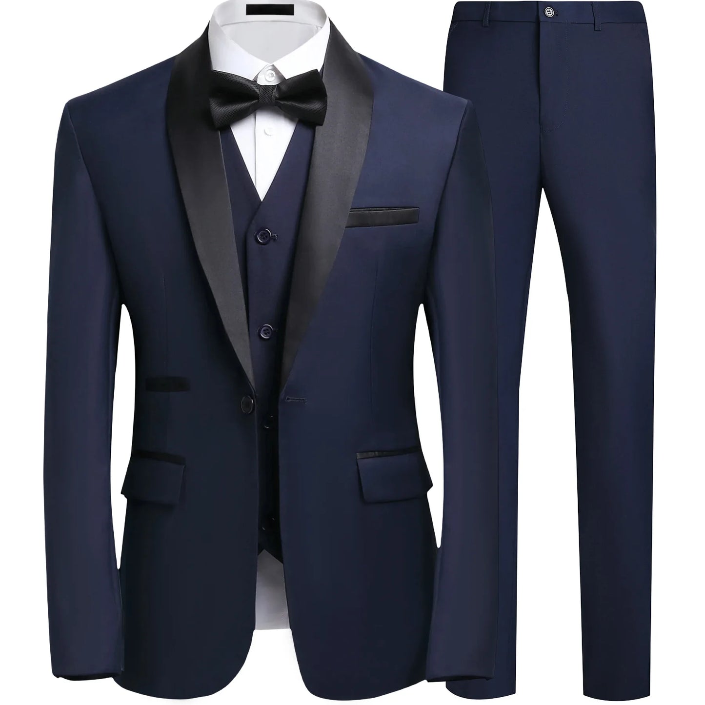 Suit Set Mens Korean-style Slim-fit Groom Wedding Dress Business Formal Three-piece