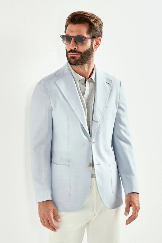 Ice blue Neapolitan jacket - Made in Italy