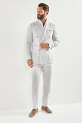Ice double breasted Super 160's blend suit - Made in Italy