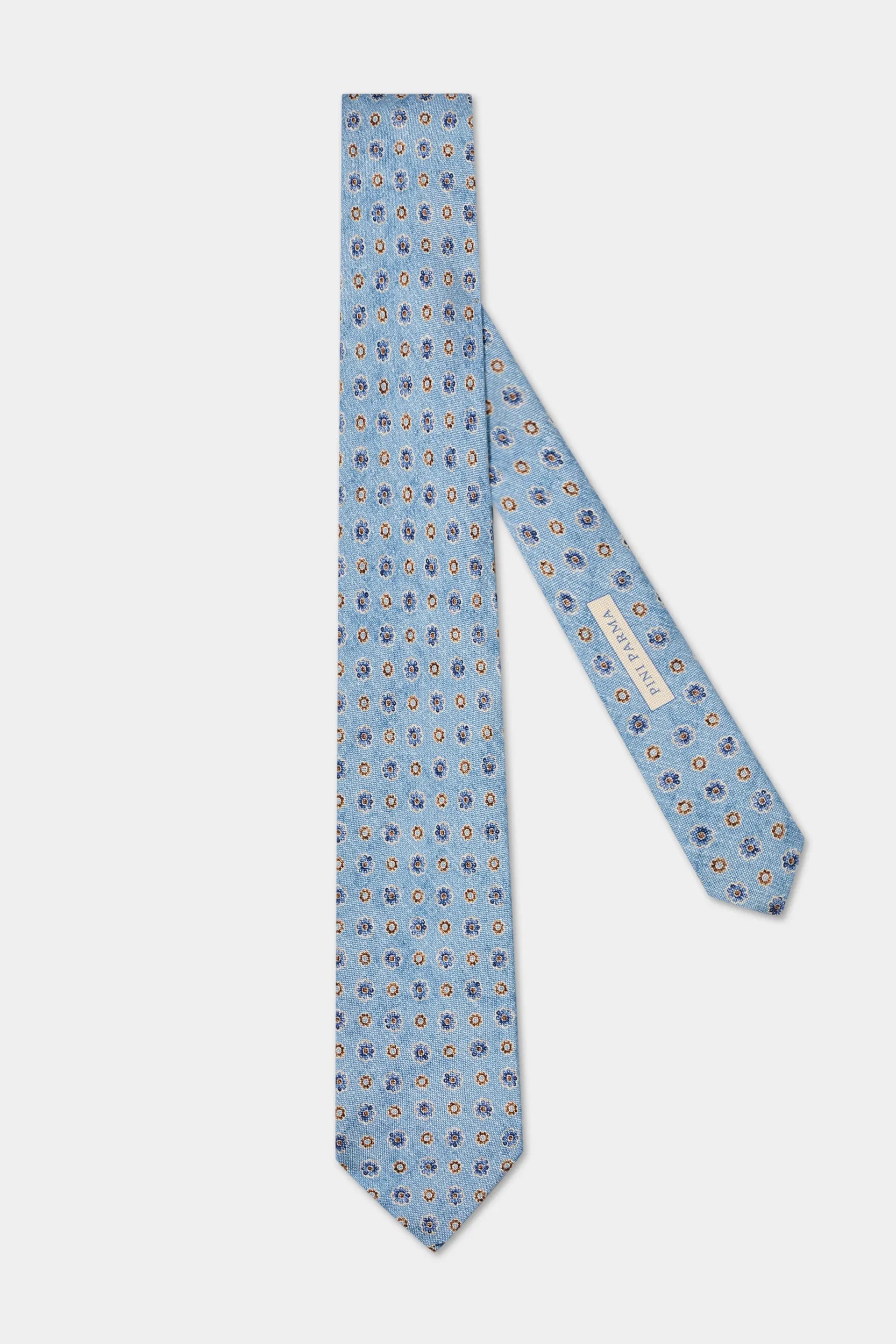 Light blue fancy silk tie - Made in Italy