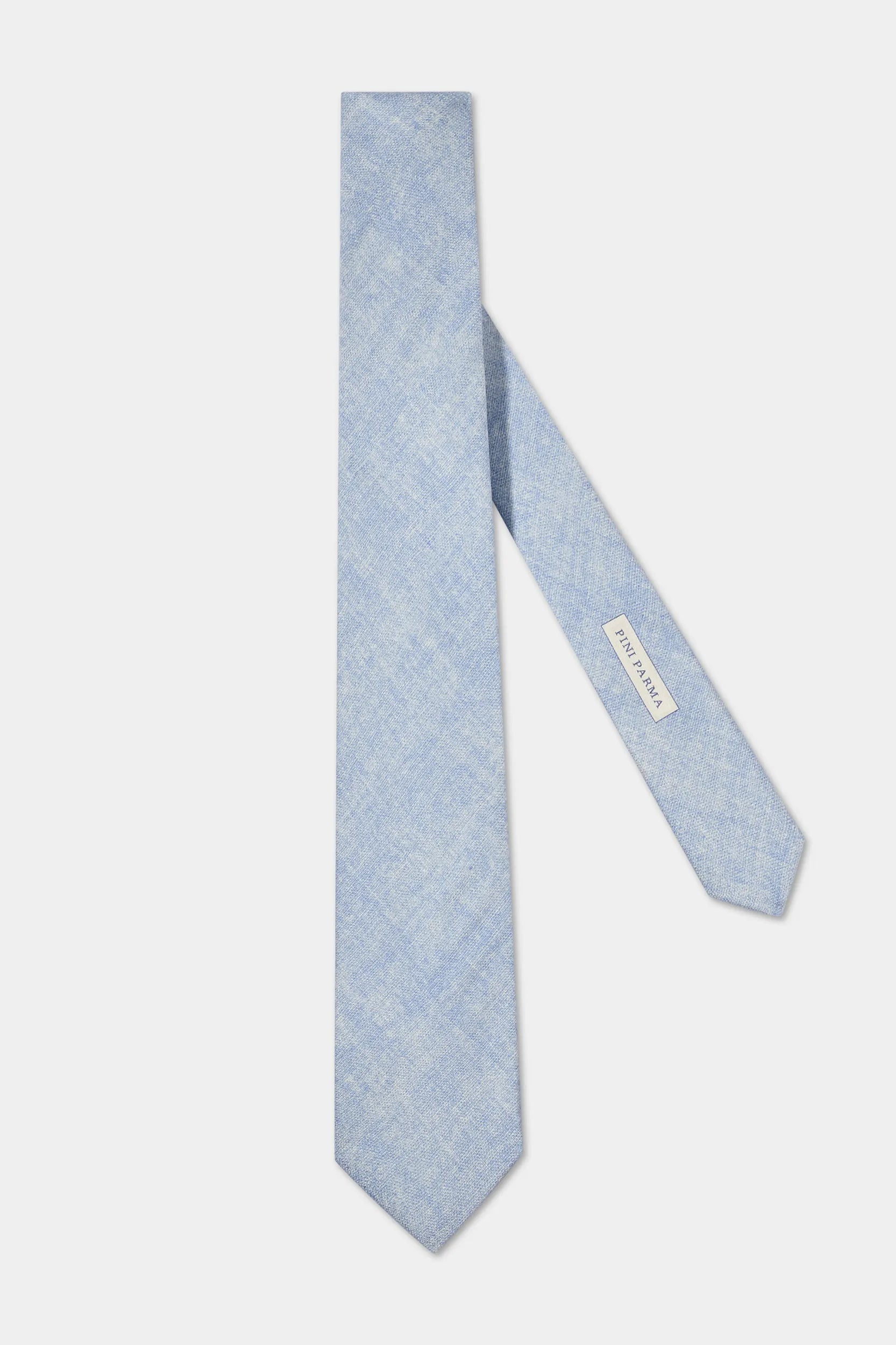 Light blue printed silk tie - Made in Italy