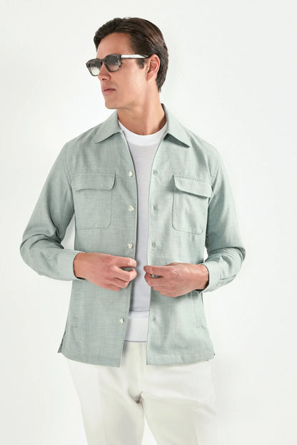 Light green overshirt - Made in Italy