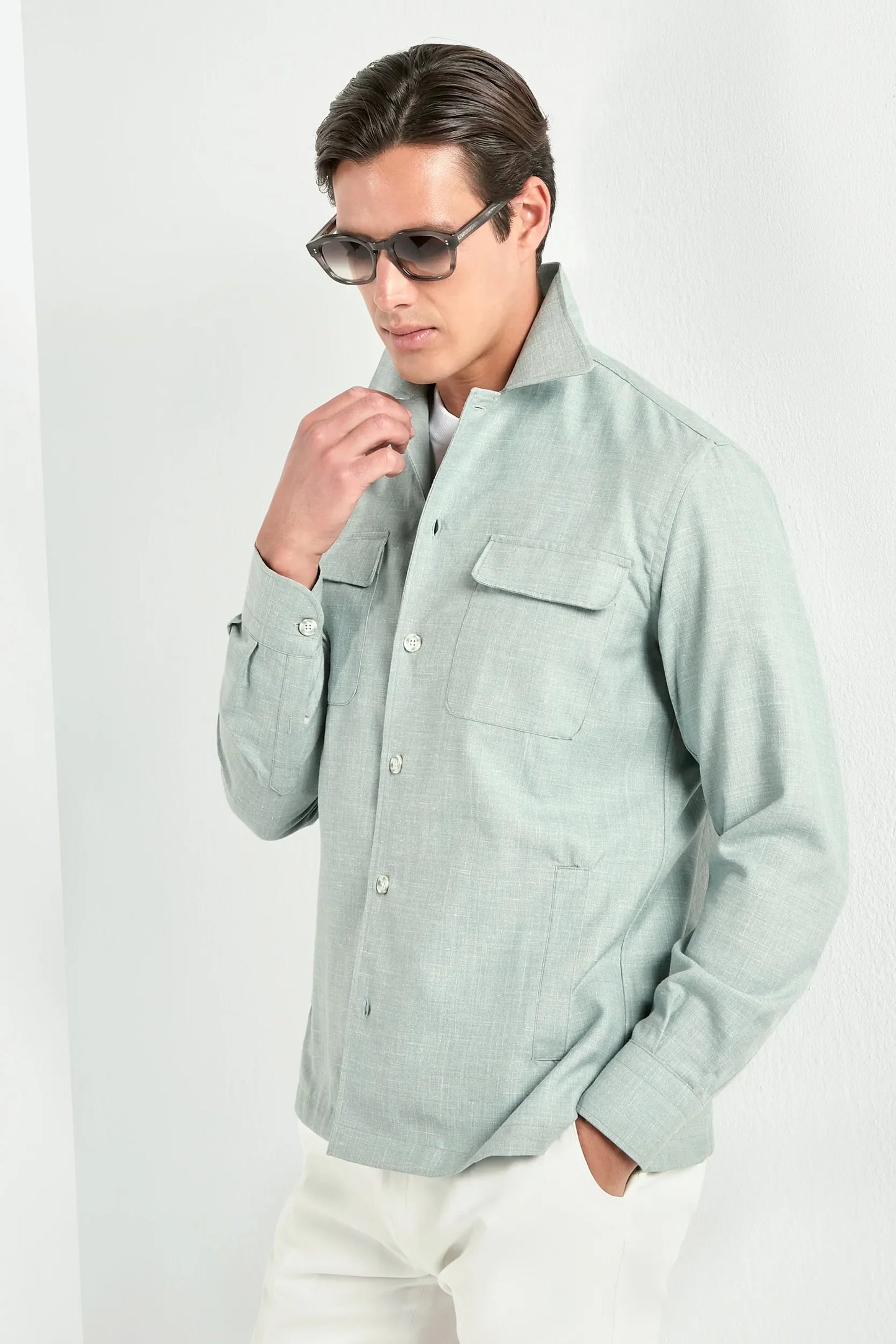 Light green overshirt - Made in Italy