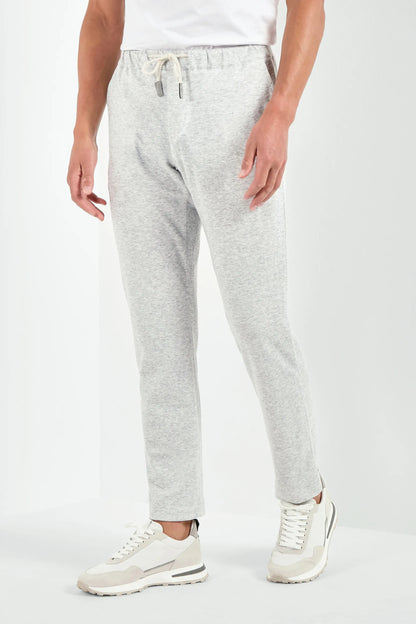Light grey jersey jogger pants - Made in Italy
