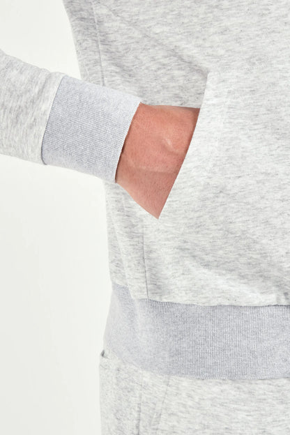 Light grey jersey zip hoodie - Made in Italy
