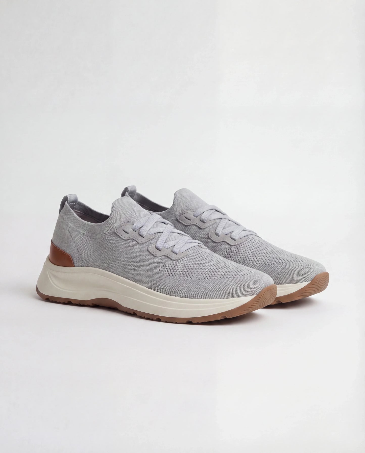 Light grey knitted sneakers - Made in Italy