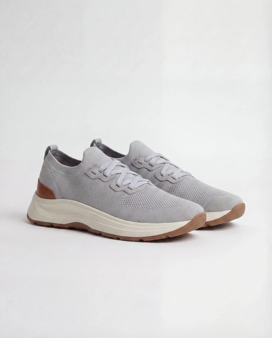 Light grey knitted sneakers - Made in Italy