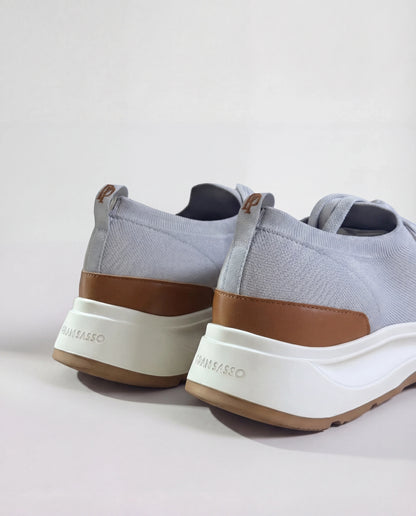 Light grey knitted sneakers - Made in Italy