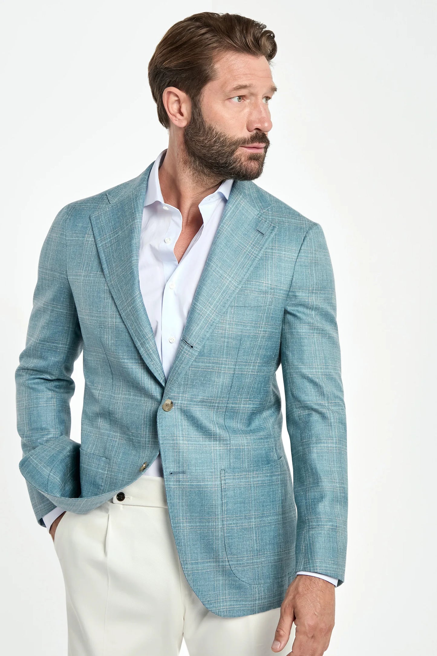 Light teal Neapolitan jacket - Made in Italy